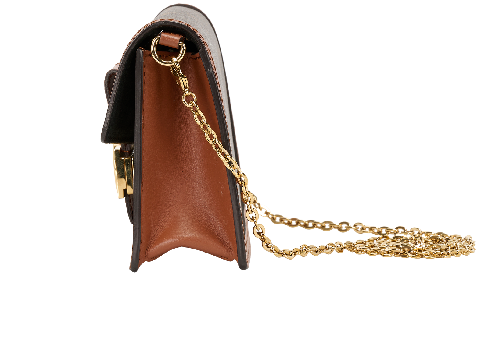Dauphine Chain Wallet Crossbody, &pound;1,200, Handbags, Brown, Canvas/Leather, Bottom view